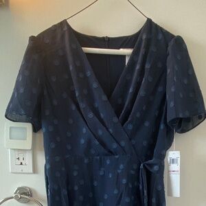 Navy polka dot dress
